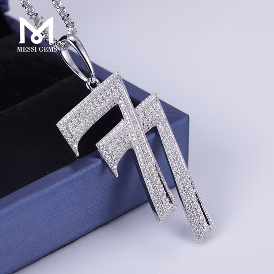 Messi Gems Lucky Seven 925 Щепка Муассанит Мужское ожерелье с подвеской в ​​стиле хип-хоп