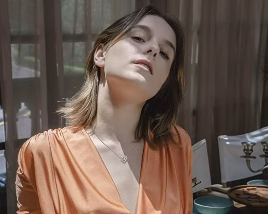 Танцующее ожерелье Grace с муассанитом, муассанит 0,5 карата, стерлинговое серебро 14 карат с позолотой, модные украшения с муассанитом